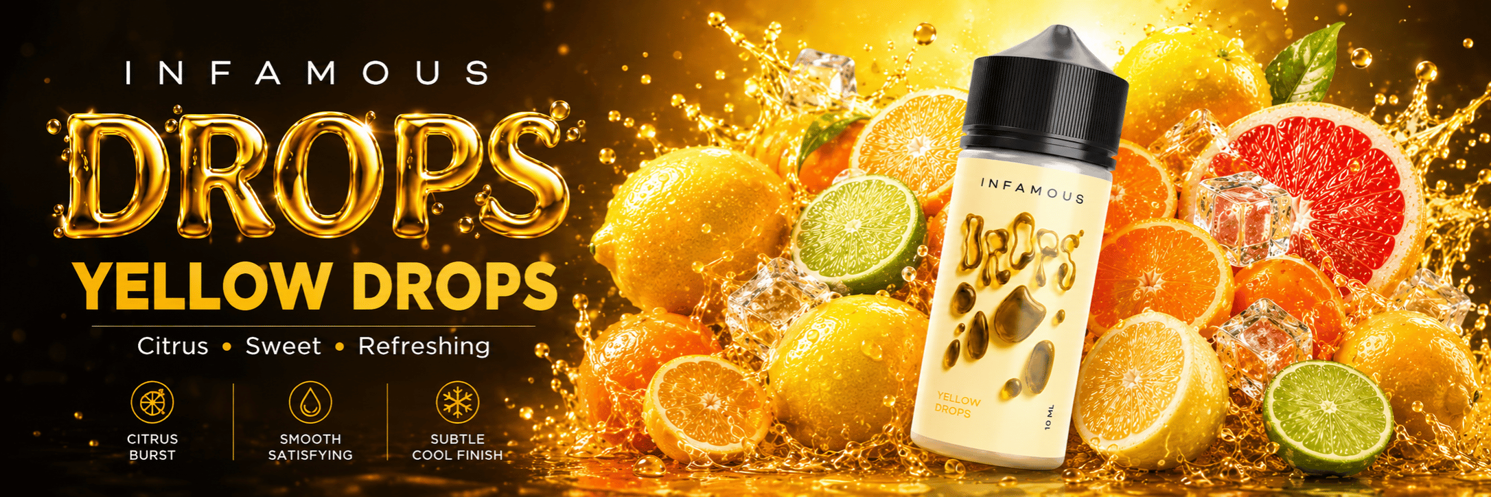 infamous yellow drops aroma banner vaping cz